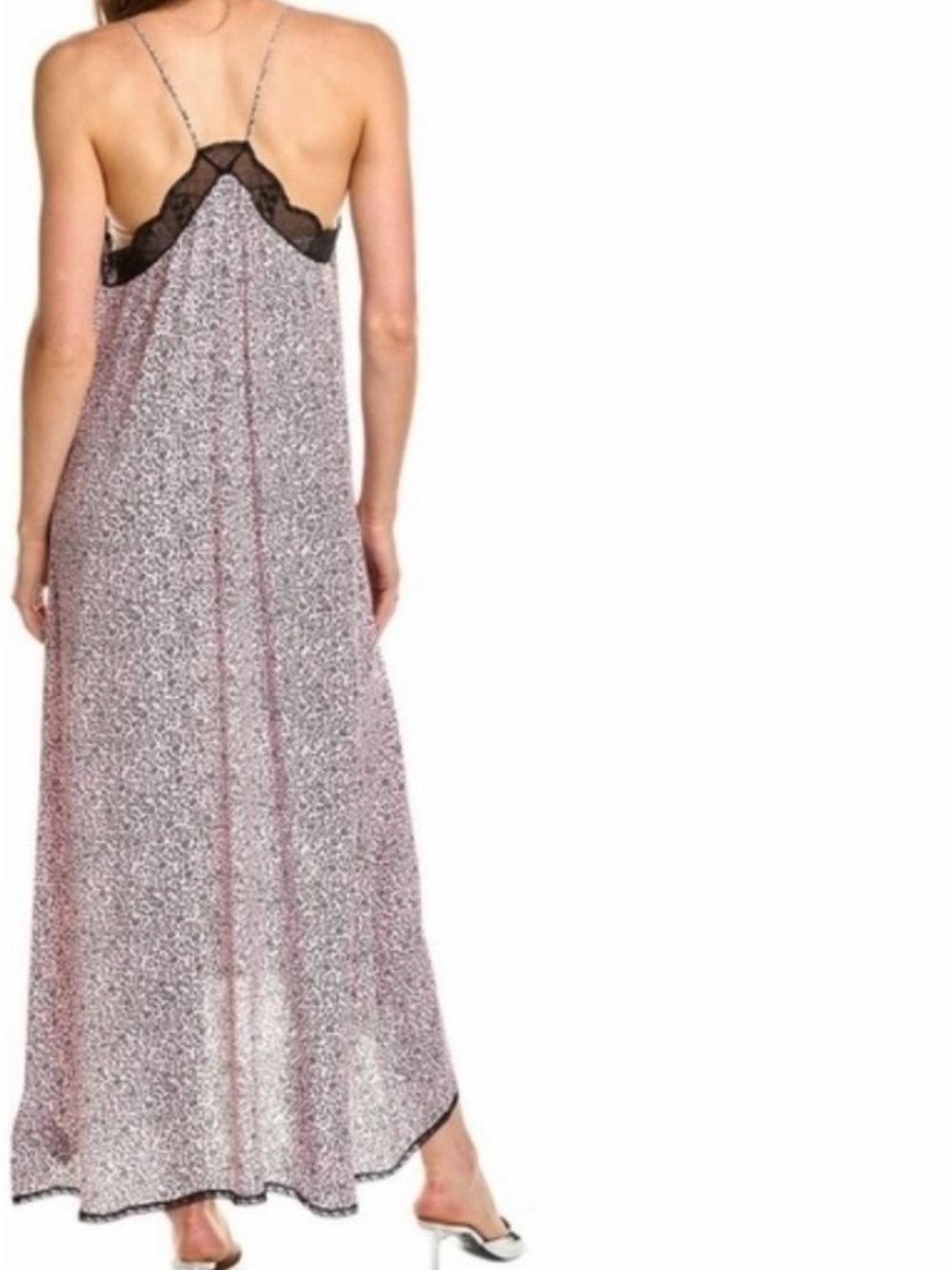Zadig & Voltaire Women’s Risty Goa Blossom Dress with Black Lace Trim Size L - Picture 2 of 11